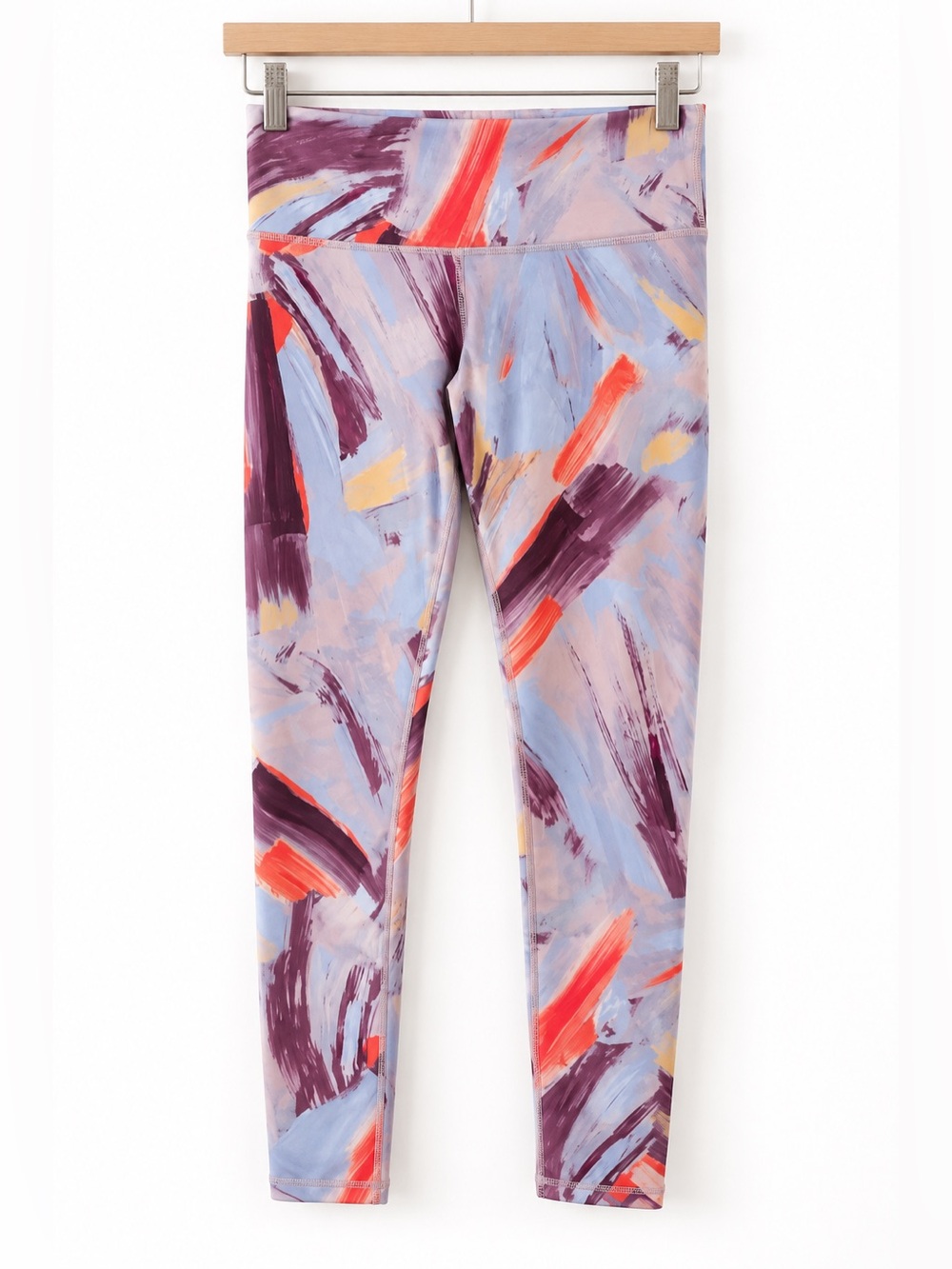 ALO Yoga Brushstroke Print High Rise Leggings XS Purple Multicolor